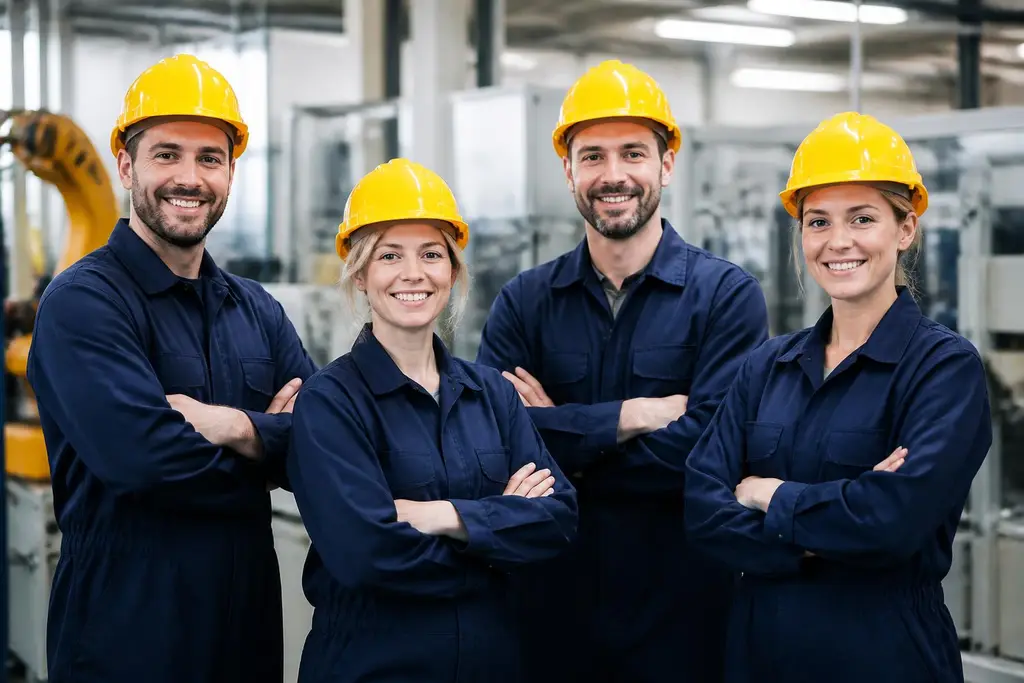 Magnar staff team in a production hall